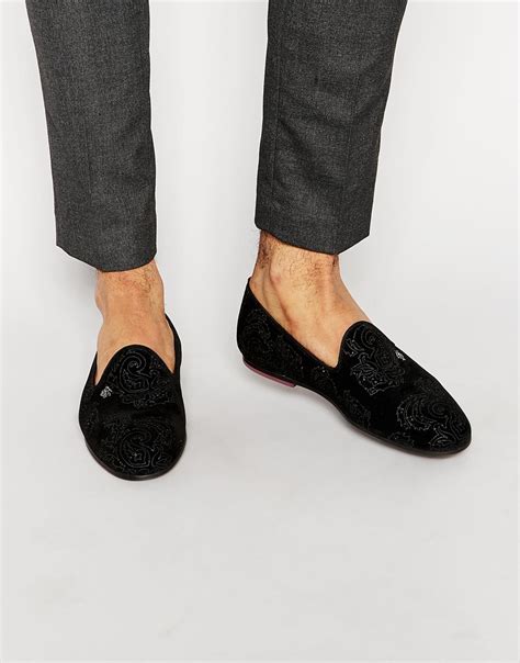 Velvet slippers in Black for Men 